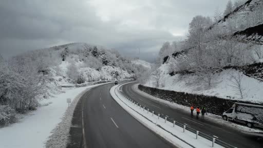 Zonguldak’ta kar manzaraları havadan görüntülendi