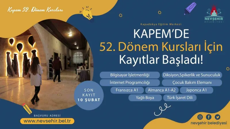 KAPEM’de kurs kayıtları başladı