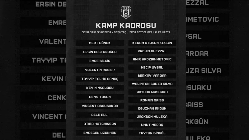 Beşiktaş’ta Ghezzal ile Hadziahmetovic, kamp kadrosuna alındı