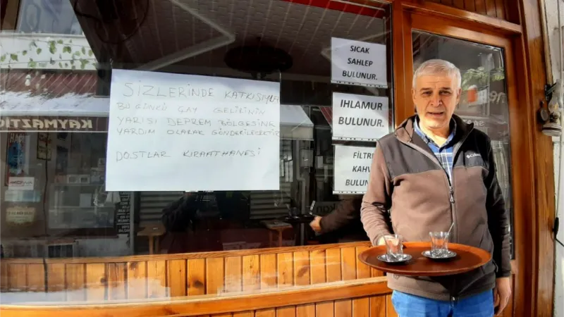 Çay ocağı işleten esnaftan deprem bölgesine destek