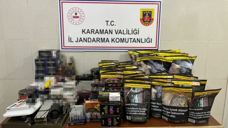 Karaman’da jandarmadan kaçak tütün ve alkol operasyonu