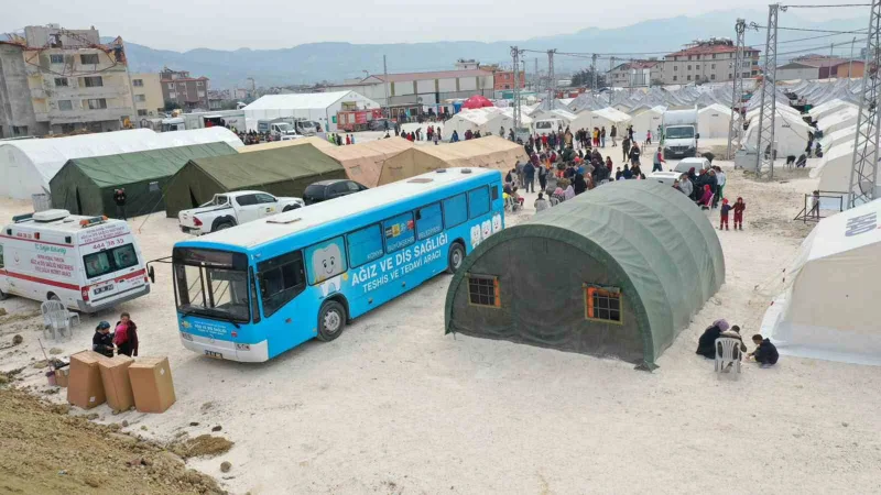 Konya Mobil Diş Aracı Hatay’da hizmet vermeye başladı