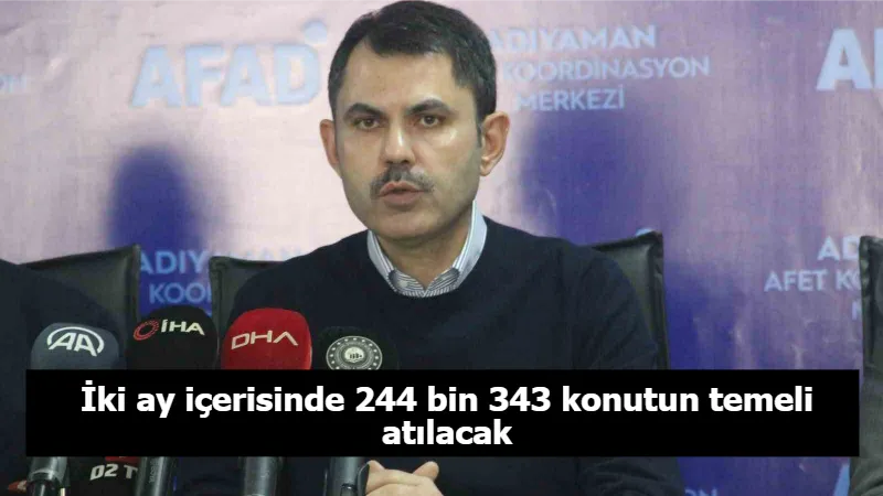 İki ay içerisinde 244 bin 343 konutun temeli atılacak