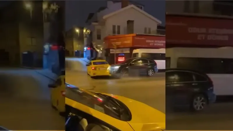 Üsküdar’da çarptığı taksinin kadın yolcusunu zorla aracına bindirmeye çalıştı