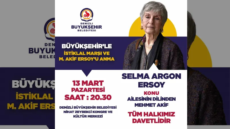 Milli Şair’in torunu Selma Argon Ersoy, Denizlililerle buluşacak