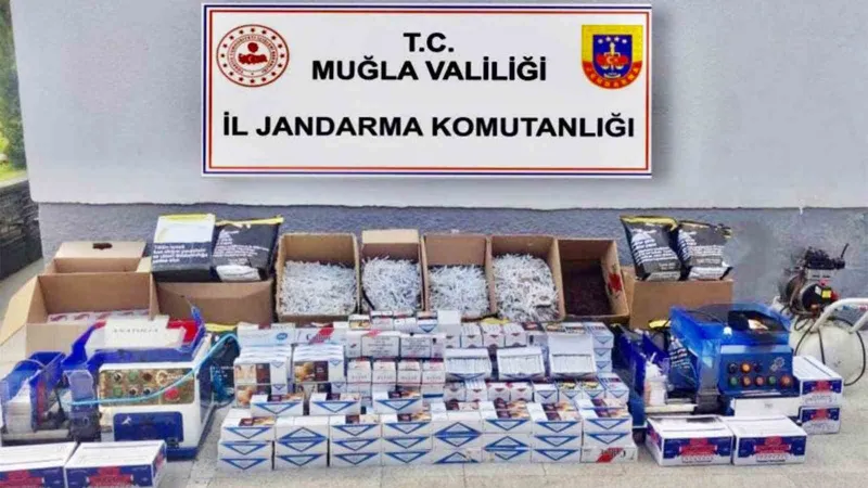 Kaçak sigara üretilen eve jandarma operasyonu