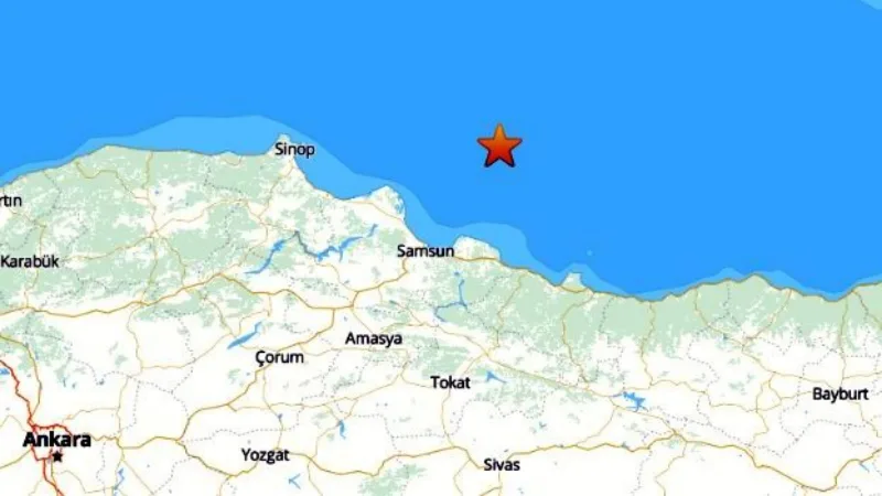 Samsun açıklarında 3.7 büyüklüğünde deprem