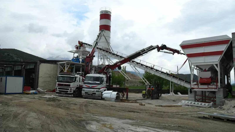 Beton santralinin kurulumunda sona gelindi