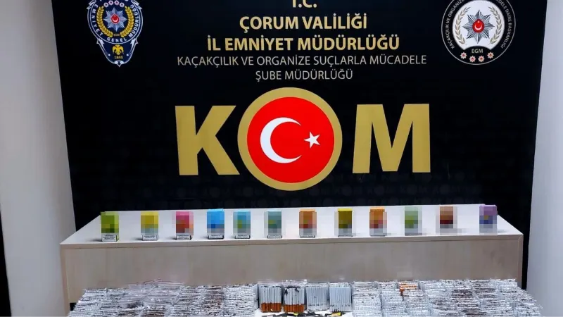 Çorum polisinden kaçak silah ve sigara operasyonu