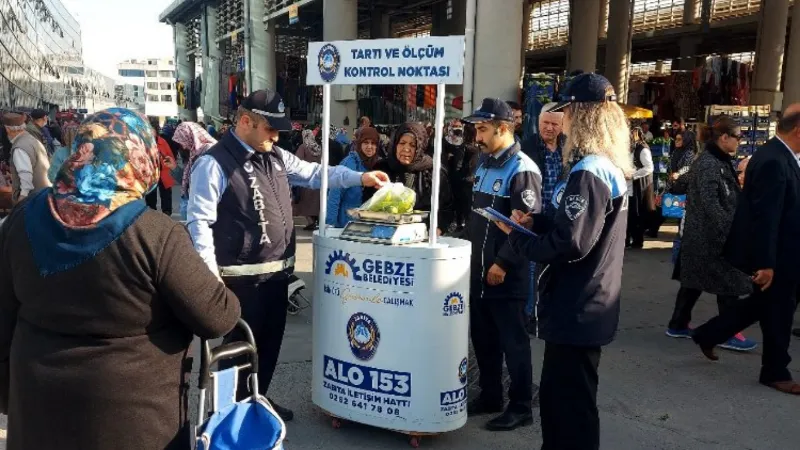 Kocaeli Gebze'de Zabıta'dan pazar denetimleri