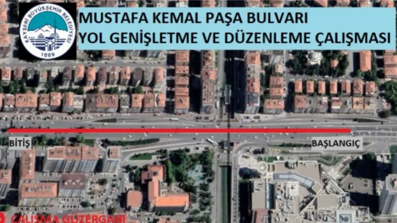 Kayseri Büyükşehir'den yol çalışması