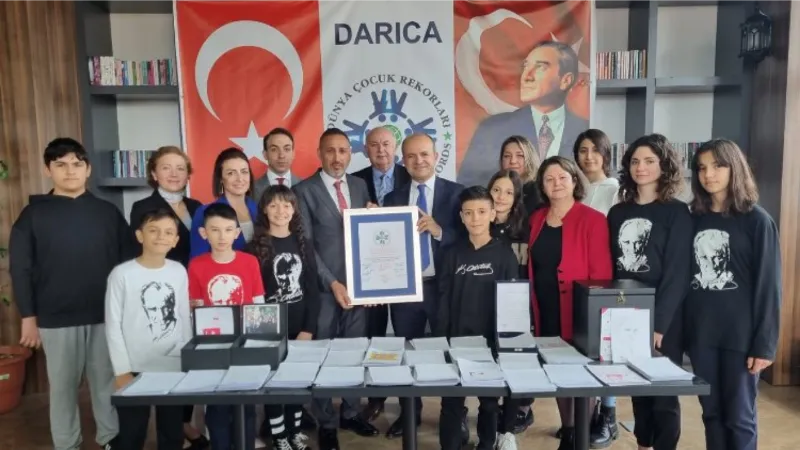 Kocaeli Darıcalı öğrenciler 2023 mektupla dünya rekoru kırdı