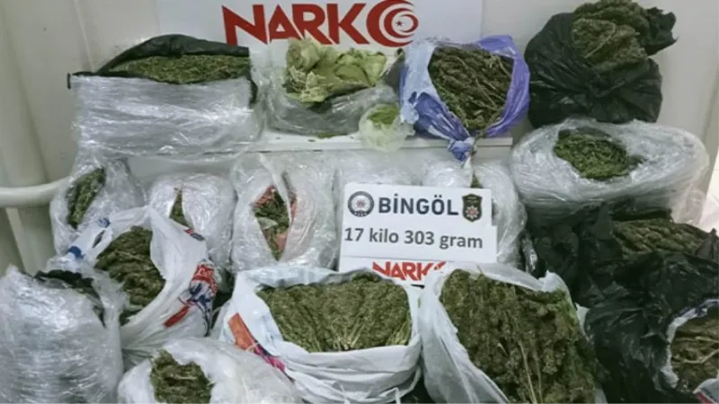 Bingöl’de 17,4 kilogram uyuşturucu ele geçirildi