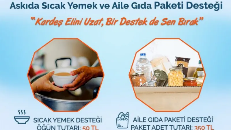 İzmit'ten askıda sıcak yemek ve gıda paketi