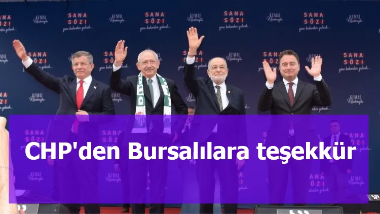 CHP'den Bursalılara teşekkür