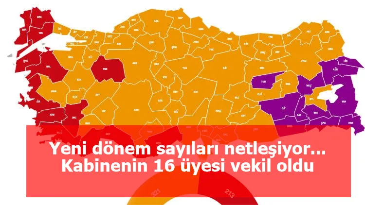 Yeni dönem sayıları netleşiyor... Kabinenin 16 üyesi vekil oldu