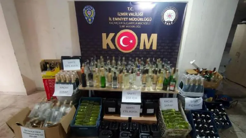 İzmir'de sahte içki üreten şebekeye operasyon: 11 gözaltı