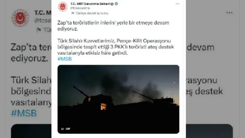 Milli Savunma Bakanliği: 3 pkk'lı terörist etkisiz hale getirildi