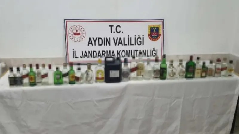 Aydın'da 262 litre kaçak ve sahte içki ele geçirildi; 4 gözaltı