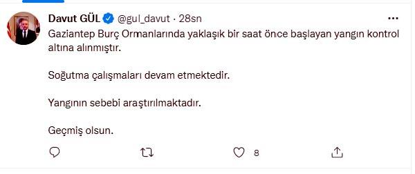 Gaziantep'te orman yangını