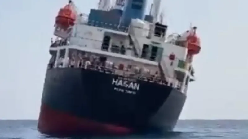 Kereste taşıyan gemi, Antalya Körfezi'nde tehlike atlattı