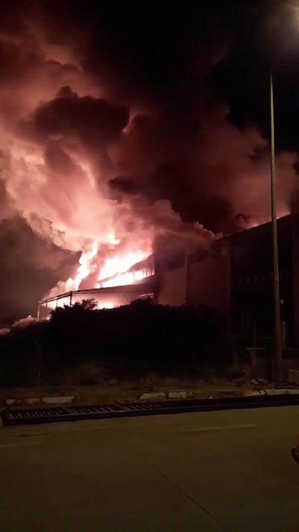 Samsun'da kozmetik deposunda korkutan yangın