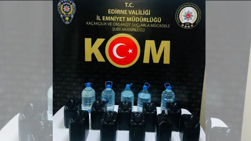Edirne'de yılbaşı öncesi denetim; 125 litre etil alkol ele geçirildi