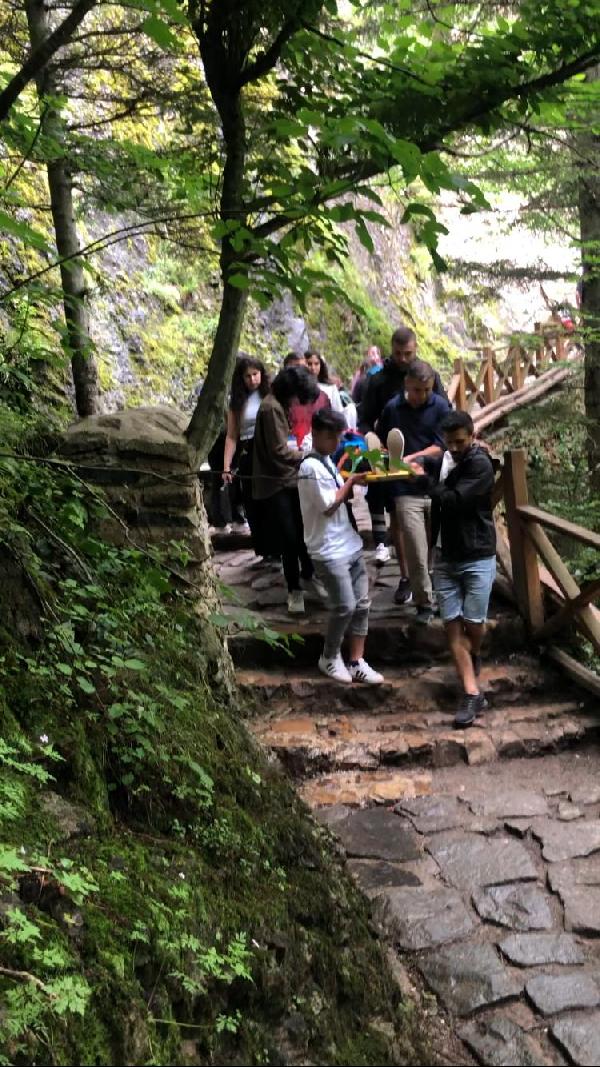 Sümela Manastırı'na gidilen patikada taş düştü; 2 yaralı