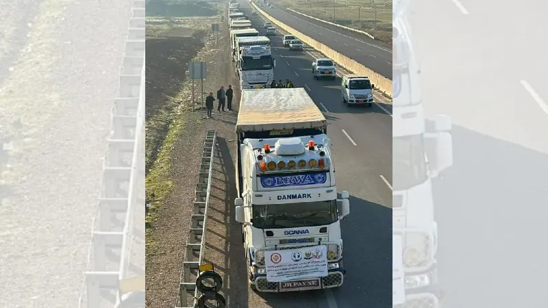 Mardin'de cipe düzenlenen silahlı saldırıda ölenlerin yakınları; depremzedelere 32 TIR yardım gönderdi