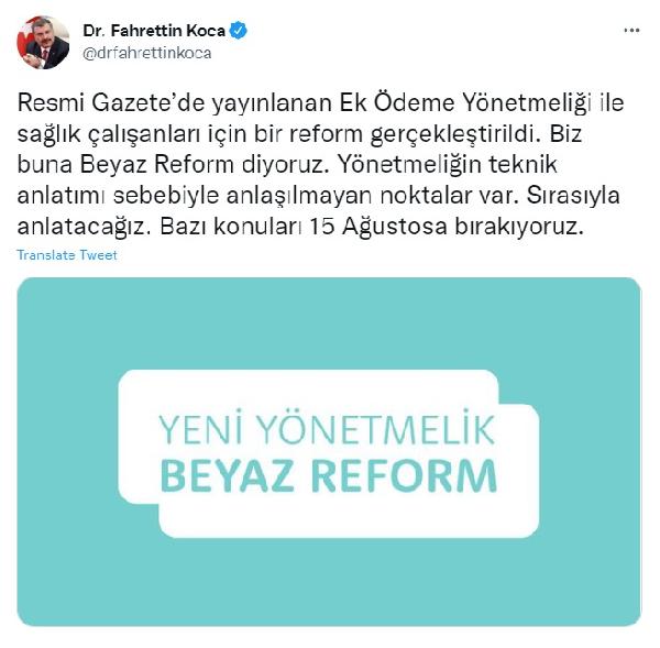 Bakan Fahrettin Koca: Bir süredir bitkisel hayatta olan 'Performans Sistemi'nin fişi çekildi