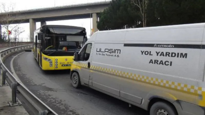 Kağıthane'de seyir halindeki İETT otobüsünün tekerleği fırladı 