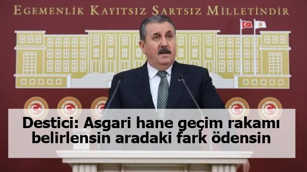 Destici: Asgari hane geçim rakamı belirlensin, aradaki fark ödensin