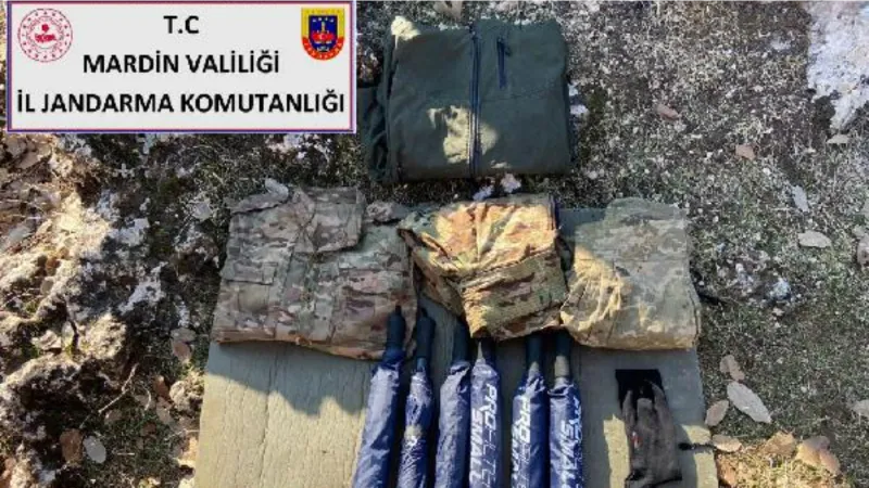 Mardin kırsalında PKK’lı teröristlerin 4 malzeme deposu imha edildi