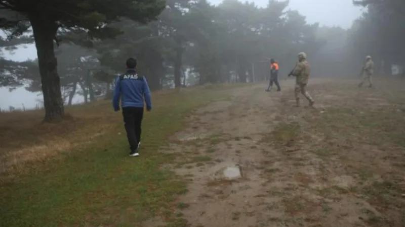 Tokat'ta kayıp kadın için sis altında arama çalışması 