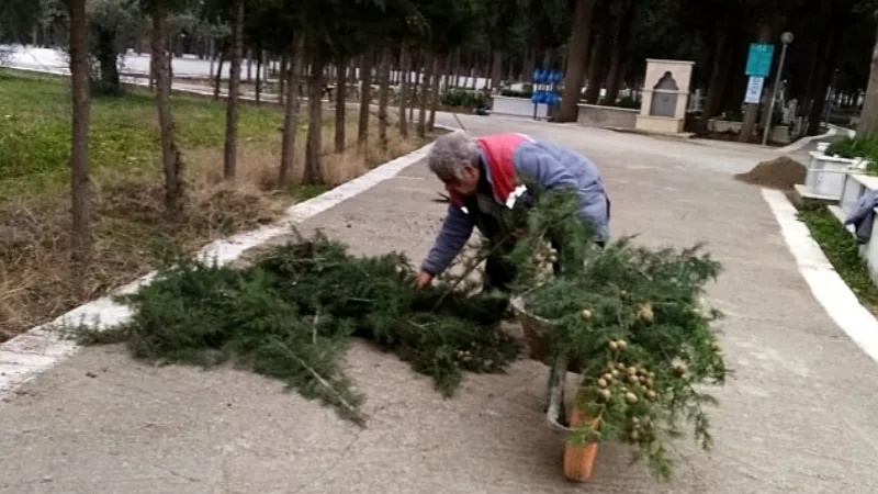 Burhaniye'nin Mezarlıklarında Periyodik Bakım Yapılıyor