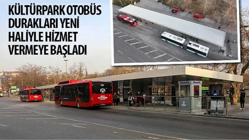 Kültürpark Otobüs Durakları Yeni Haliyle Hizmet Vermeye Başladı