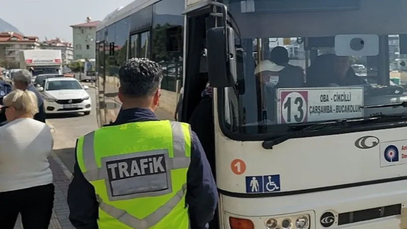 Alanya'da halk otobüsleri ve taksiler denetlendi