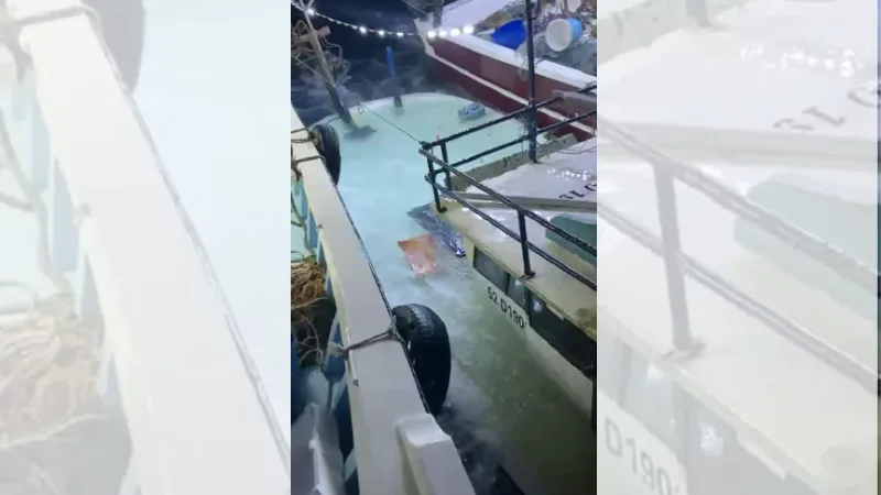 Batma tehlikesi geçiren teknedeki balıkçılar kurtarıldı; o anlar kamerada