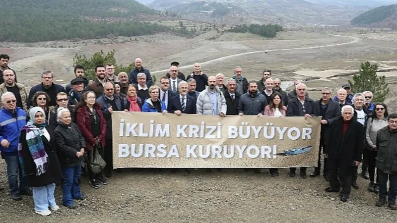 Kuruyan Nilüfer Barajı'nda su krizine karşı çağrıda bulundular