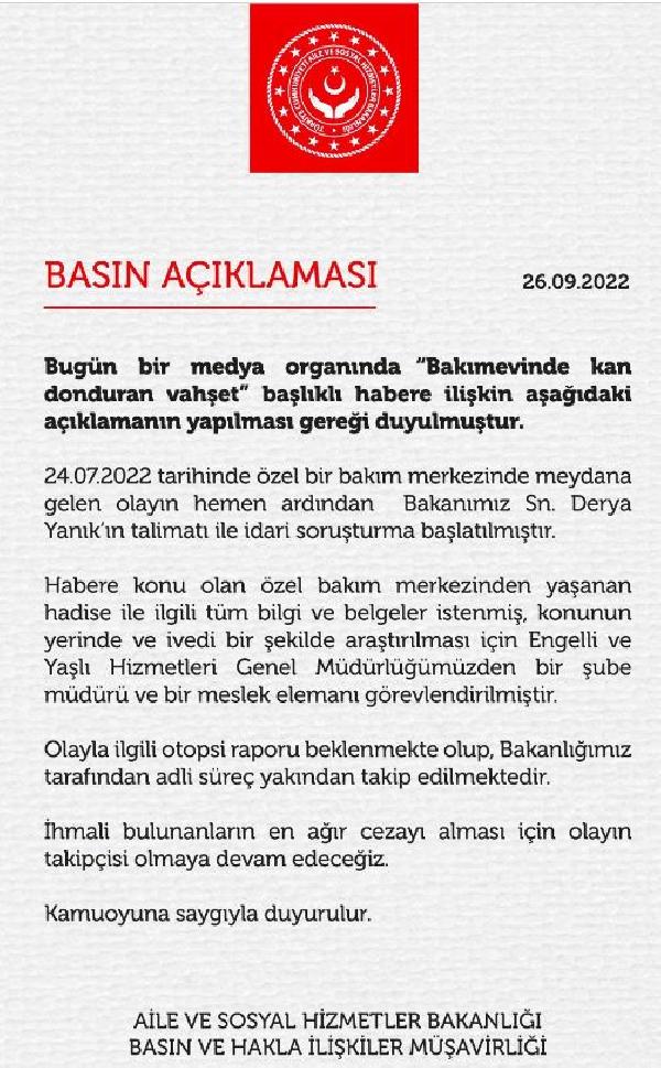 Büyükçekmece'de bakımevinde dayak sonrası ölüm iddiasıyla ilgili soruşturma başlatıldı