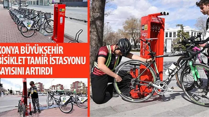 Konya Büyükşehir Bisiklet Tamir İstasyonu Sayısını Artırdı
