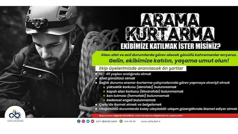 Arama Kurtarma Ekibimizde Gönüllü Olmak İster misiniz?