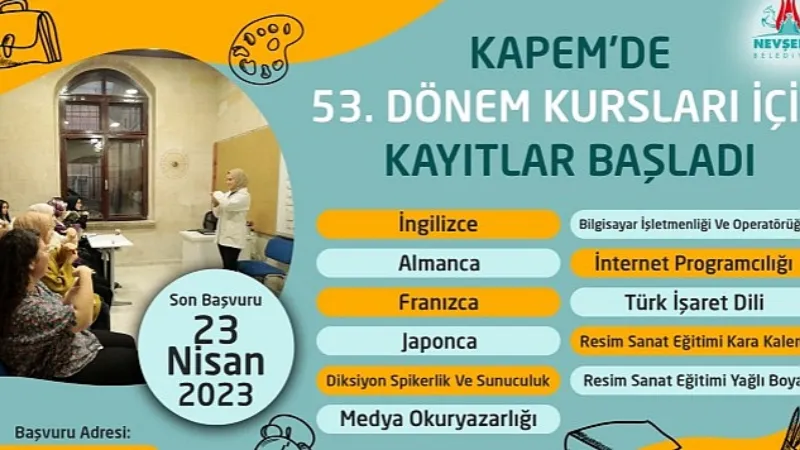 Kapem'de 53. Dönem Kursları İçin Kayıtlar Başladı