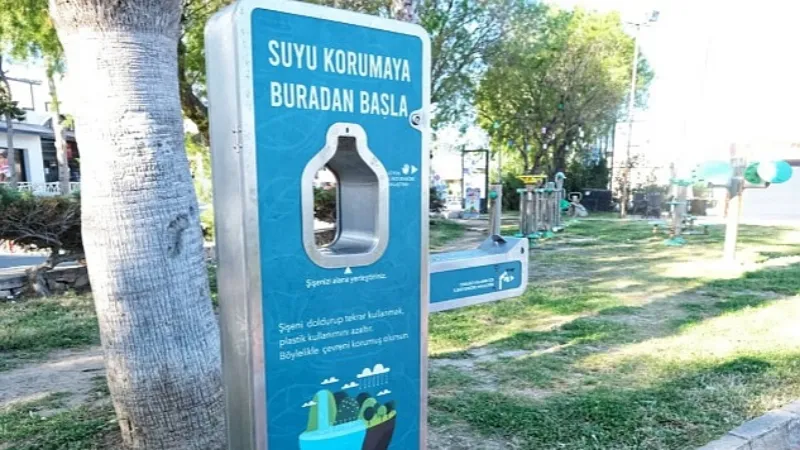 Bodrum Belediyesi tarafından ilçede bulunan parklara yeni nesil su sebilleri konuluyor