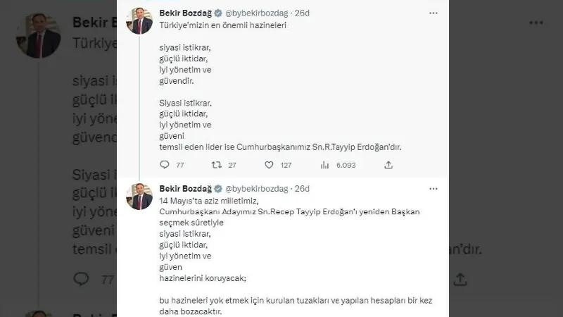 Bakan Bozdağ: Milletimiz Cumhurbaşkanımızı yeniden seçecektir