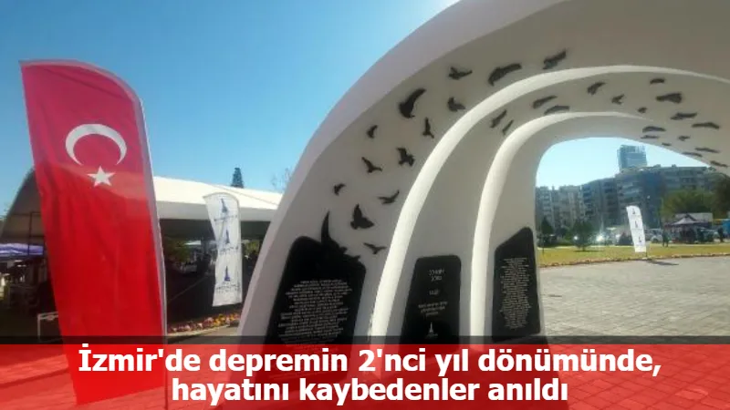 İzmir'de depremin 2'nci yıl dönümünde, hayatını kaybedenler anıldı