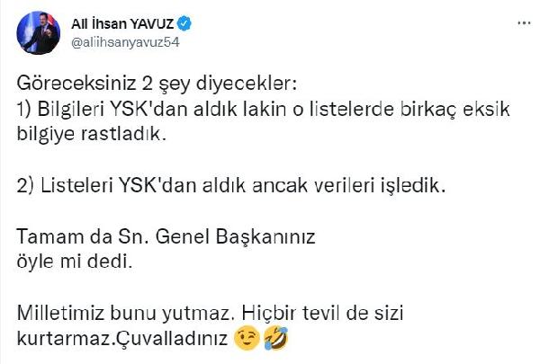 AK Parti'li Yavuz: Hiçbir tevil sizi kurtarmaz, çuvalladınız