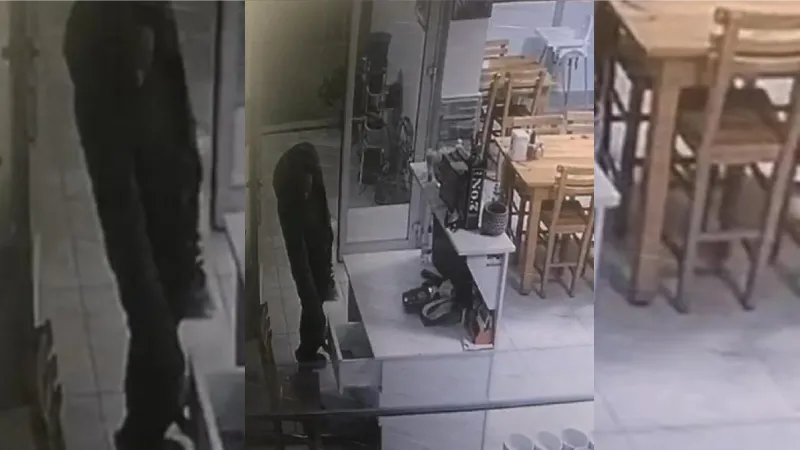 İş yeri sahibinin 20 TL yardım yaptığı şüphelinin lokantadan hırsızlık anı kamerada