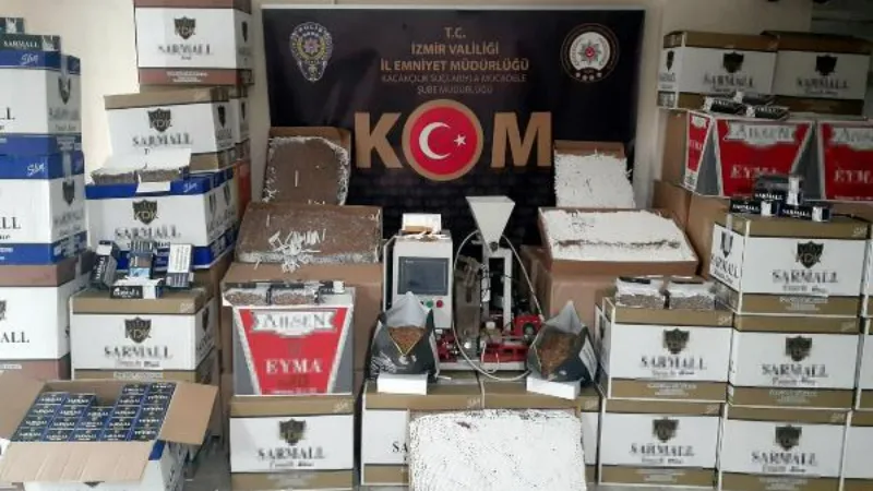 İzmir’de gümrük kaçağı sigara ve makaron operasyonu