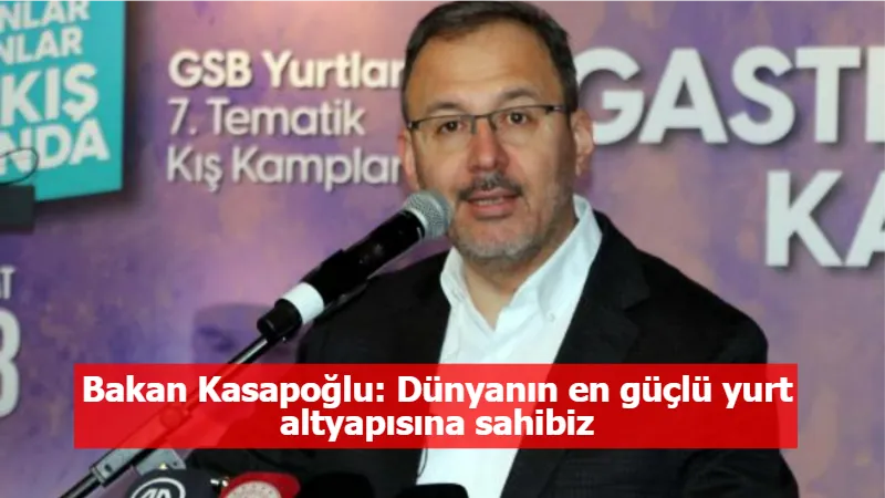 Bakan Kasapoğlu: Dünyanın en güçlü yurt altyapısına sahibiz